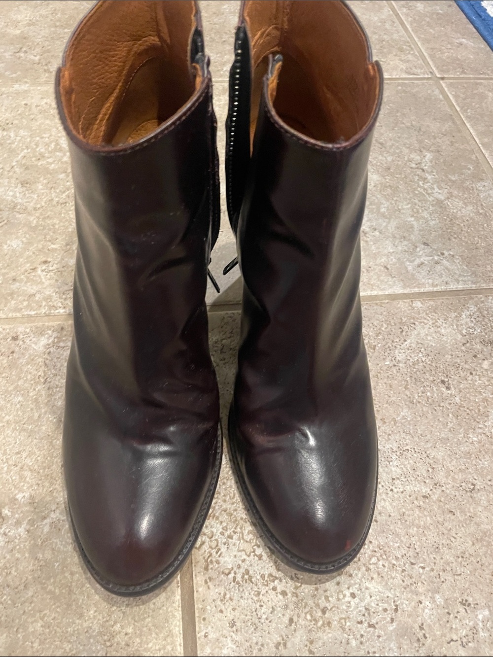 Madewell cognac Leather Ankle Booties